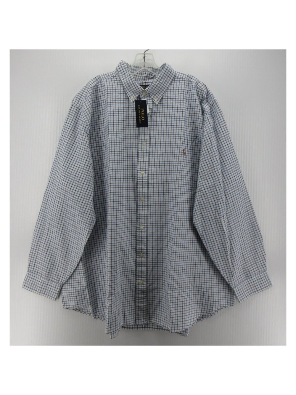 Polo Ralph Lauren Shirt 2XB Big White Tattersall Check Classic Fit Pony